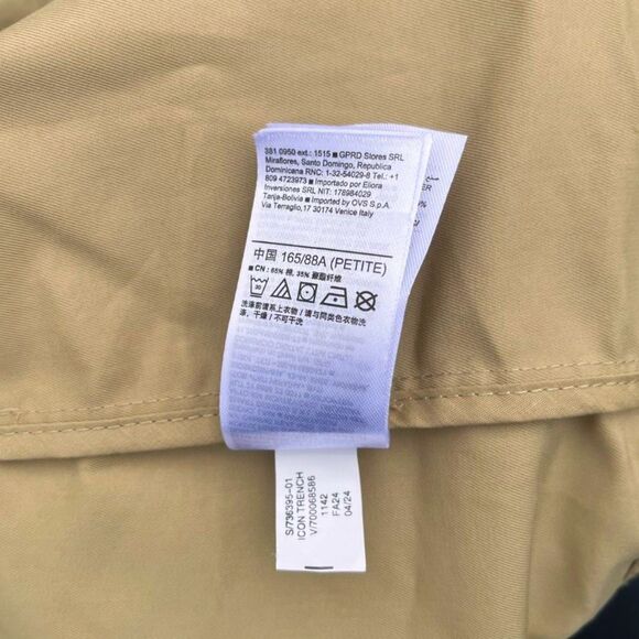 Gap Icon Trench Coat – Size Small Petite Khaki Tan Rain Jacket Classic Outerwear - Picture 11 of 11